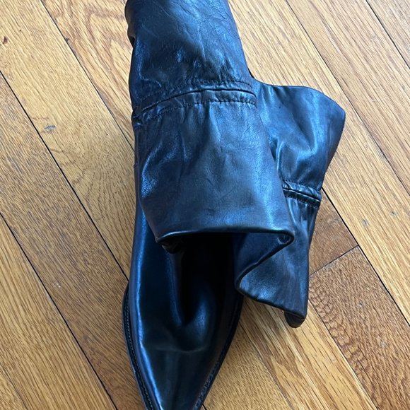 Tall Italian Leather Pointy Boots Woman Size40 Italy  (US 10) Narrow - Picture 6 of 11